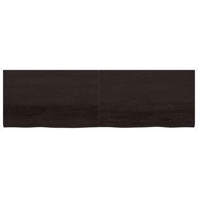 vidaXL Tablero mesa madera roble tratada marrón oscuro 200x60x(2-4) cm