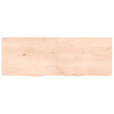 vidaXL Encimera de baño madera maciza sin tratar 140x50x(2-4) cm