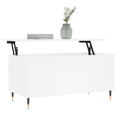 vidaXL Mesa de centro madera contrachapada blanco 90x44,5x45 cm