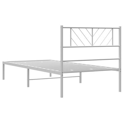 vidaXL Estructura cama sin colchón con cabecero metal blanco 107x203cm