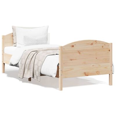 vidaXL Estructura de cama sin colchón madera maciza de pino 100x200 cm