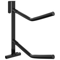 vidaXL Soporte montura 2 brazos portátil con gancho brida hierro negro