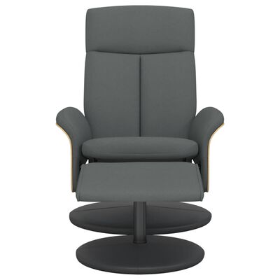 vidaXL Sillón reclinable con reposapiés tela gris oscuro