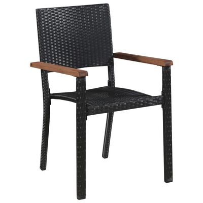 vidaXL Set comedor jardín 5 pzas ratán sintético y madera acacia negro