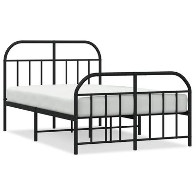 vidaXL Estructura cama sin colchón con estribo metal negro 120x190 cm