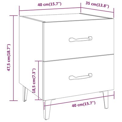 vidaXL Mesita de noche 2 unidades roble marrón 40x35x47,5 cm