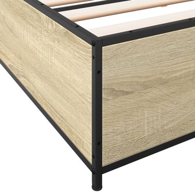 vidaXL Estructura cama madera ingeniería metal roble Sonoma 180x200 cm