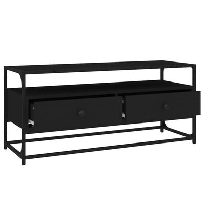 vidaXL Mueble de TV madera contrachapada negro 100x35x45 cm