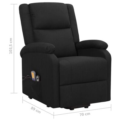 vidaXL Sillón de masaje elevable tela negro