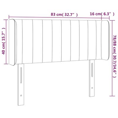 vidaXL Cabecero con LED de tela azul 83x16x78/88 cm