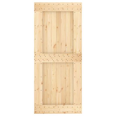 vidaXL Puerta corredera con herrajes madera maciza de pino 90x210 cm