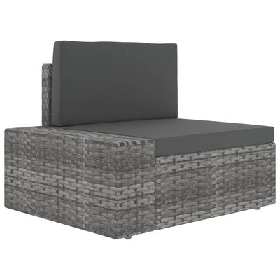 vidaXL Juego muebles de jardín 6 pzas y cojines ratán sintético gris