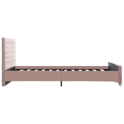 vidaXL Estructura de cama sin colchón terciopelo rosa 140x200 cm