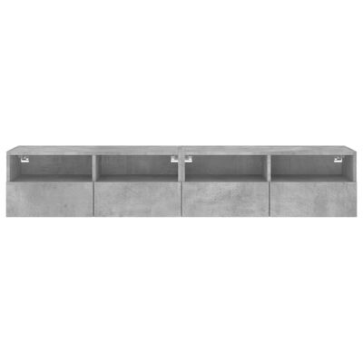 vidaXL Muebles de pared para TV 2 uds madera gris hormigón 80x30x30 cm