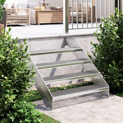 vidaXL Peldaño de rejilla acero galvanizado 90x24x7 cm