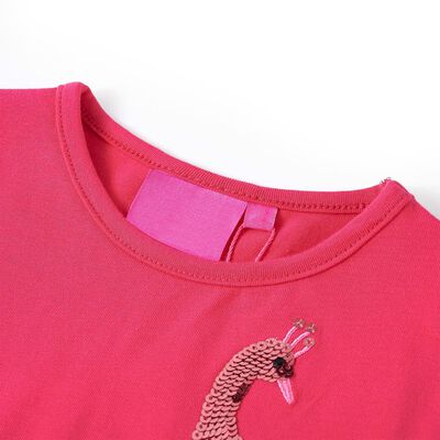 Camiseta infantil de manga larga rosa brillante 92