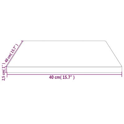 vidaXL Tablero de mesa cuadrado madera maciza de pino 40x40x2,5 cm