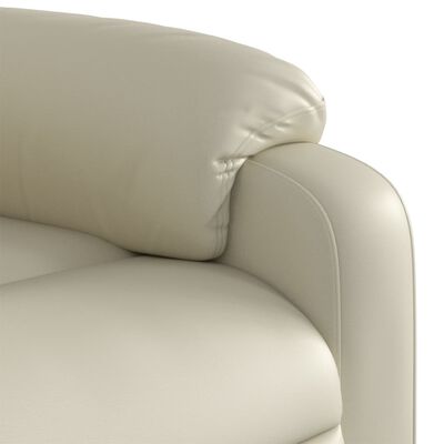 vidaXL Sillón reclinable de masaje cuero sintético crema