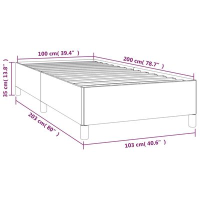 vidaXL Estructura de cama sin colchón terciopelo rosa 100x200 cm