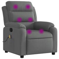 vidaXL Sillón de masaje reclinable de tela gris oscuro