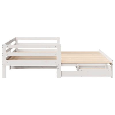 vidaXL Sofá cama nido con cajones madera maciza pino blanca 90x200 cm