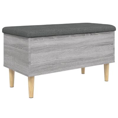 vidaXL Banco con almacenaje madera ingeniería gris Sonoma 82x42x46 cm