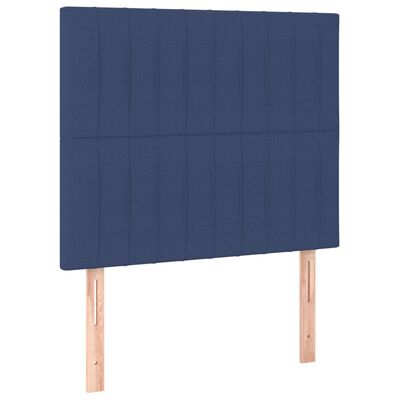 vidaXL Cama box spring con colchón tela azul 80x200 cm