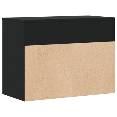 vidaXL Banco zapatero de madera de ingeniería negro 60x30x45 cm