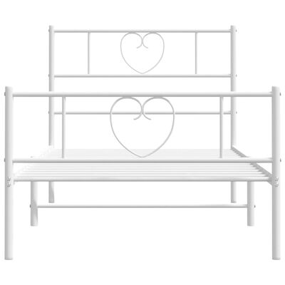 vidaXL Estructura cama sin colchón con estribo metal blanco 100x190 cm