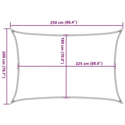 vidaXL Toldo de vela rectangular HDPE gris claro 160 g/m² 2x2,5 m