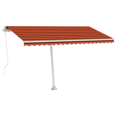 vidaXL Toldo de pie manual retráctil naranja y marrón 400x350 cm