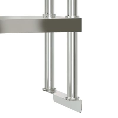 vidaXL Mesa de trabajo para cocina con estante acero inox 110x55x150cm