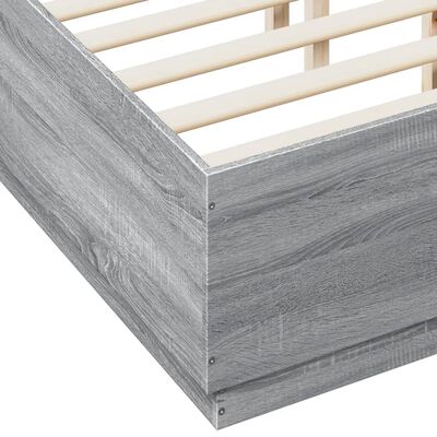 vidaXL Estructura cama con luces LED madera gris Sonoma 120x190 cm