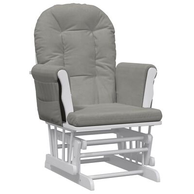 vidaXL Sillón de lactancia con taburete tela gris claro