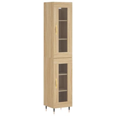 vidaXL Aparador de madera contrachapada roble Sonoma 34,5x34x180 cm