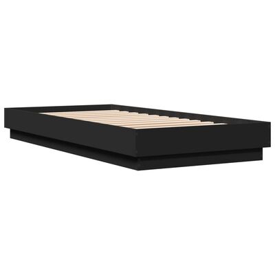 vidaXL Estructura de cama madera de ingeniería negra 100x200 cm