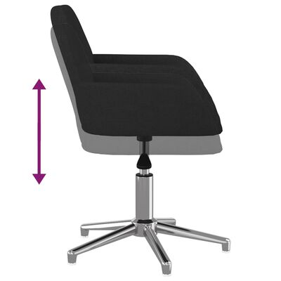 vidaXL Silla de oficina giratoria de tela negra