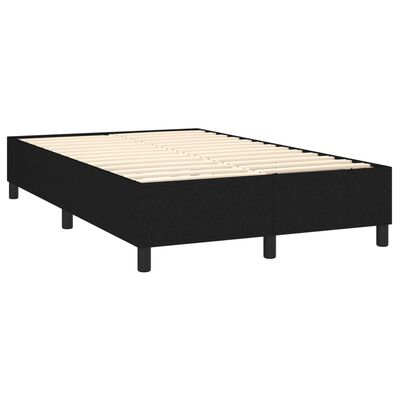 vidaXL Cama box spring con colchón tela negro 120x200 cm