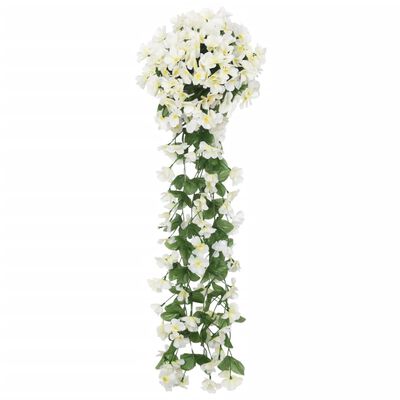 vidaXL Guirnaldas de flores de Navidad 3 uds blanco 85 cm