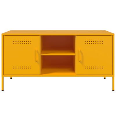 vidaXL Mueble de TV de acero amarillo mostaza 100,5x39x50,5 cm