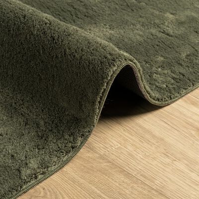 vidaXL Alfombra pelo corto suave lavable HUARTE verde bosque 200x280cm