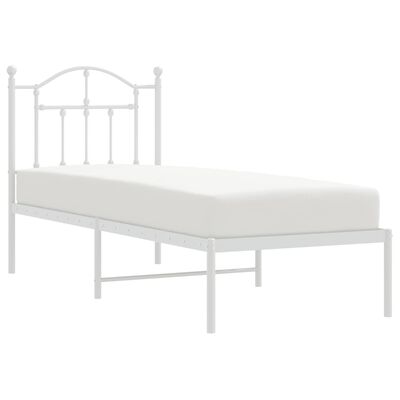 vidaXL Estructura cama sin colchón con cabecero metal blanco 75x190 cm