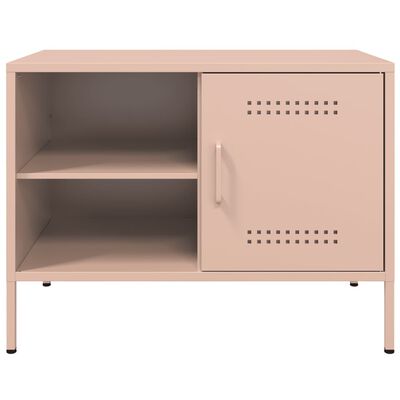 vidaXL Mueble de TV acero rosa 68x39x50,5 cm