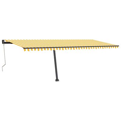 vidaXL Toldo automático LED sensor de viento amarillo blanco 600x350cm