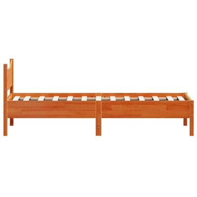 vidaXL Estructura de cama sin colchón madera maciza marrón 90x190 cm