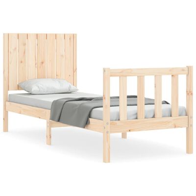 vidaXL Estructura de cama individual con cabecero madera maciza