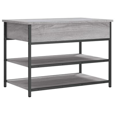 vidaXL Banco zapatero madera de ingeniería gris Sonoma 70x42,5x50 cm