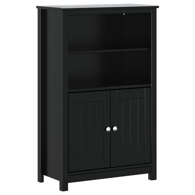 vidaXL Mueble de baño BERG madera maciza de pino negro 69,5x34x110 cm