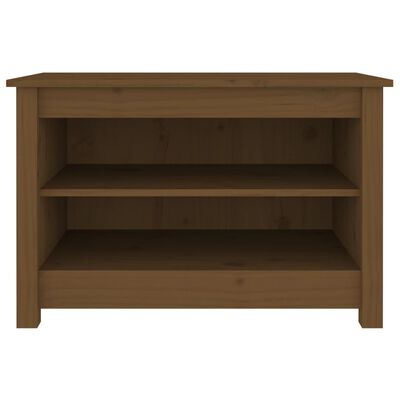 vidaXL Banco zapatero madera maciza de pino marrón miel 70x38x45,5cm