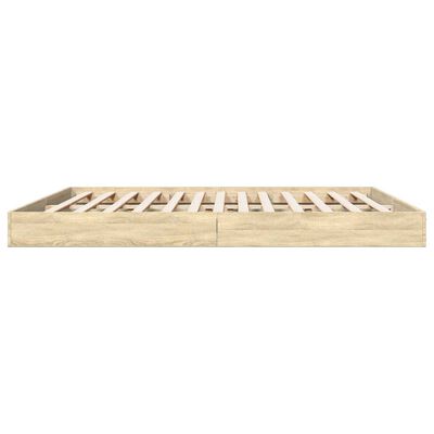 vidaXL Estructura de cama madera de ingeniería roble Sonoma 200x200 cm